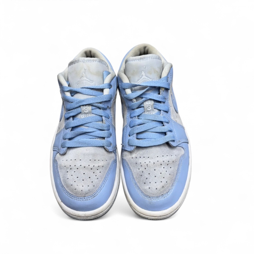 Women’s size 6 Nike Air Jordan 1 Low sneakers “Football Grey Aluminum" colorway